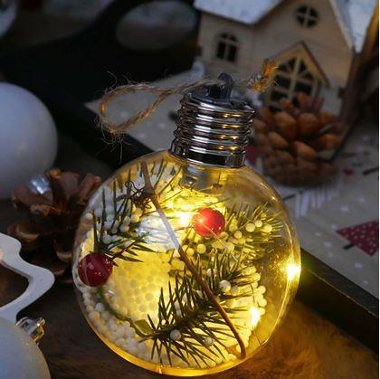 Obrázek z Vánoční LED svítící koule na stromeček - jehličí