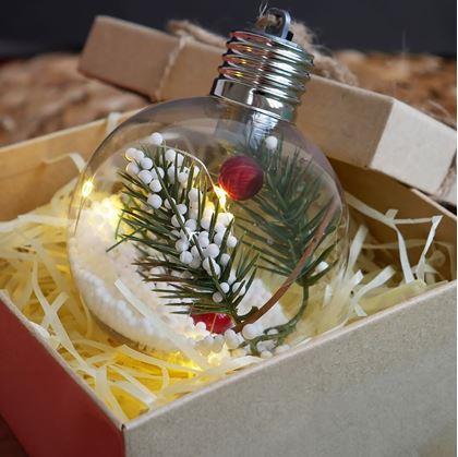 Obrázek z Vánoční LED svítící koule na stromeček - jehličí