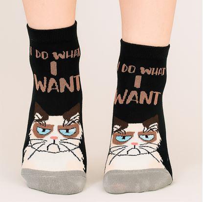 Obrázek Veselé ponožky naštvaná kočka