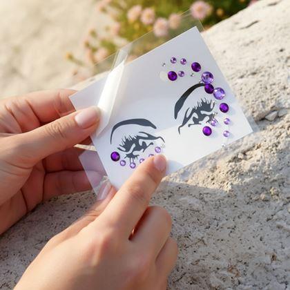 Obrázek z Nalepovací kamínky na obličej - fialové