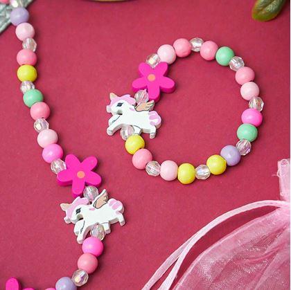 Obrázek z Sada náhrdelník a náramek z dřevěných korálků