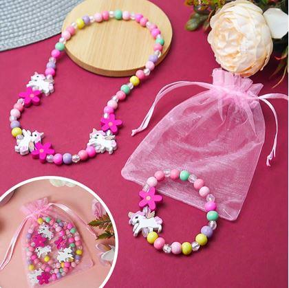 Obrázek z Sada náhrdelník a náramek z dřevěných korálků