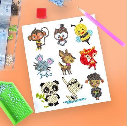 Obrázek z Diamantové malování pro děti samolepky - mix zvířátek