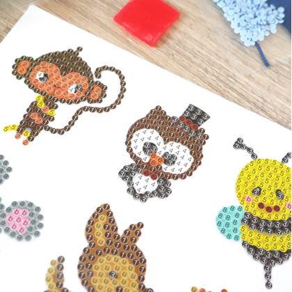 Obrázek z Diamantové malování pro děti samolepky - mix zvířátek