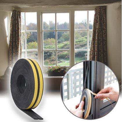 Obrázek z Samolepící těsnění do oken a dveří - černé