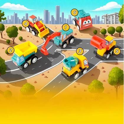 Obrázek z Sada 6 natahovacích autíček v průhledné tašce