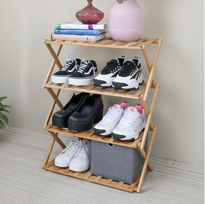 Obrázek z Přenosný rozkládací dřevěný botník