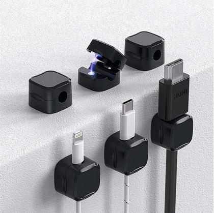 Obrázek z Magnetické nalepovací držáky na kabely 6 ks