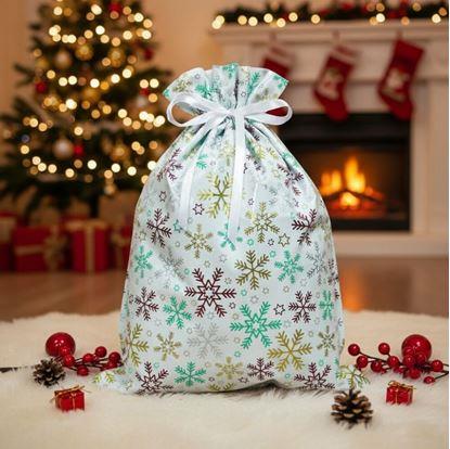 Obrázek Vánoční dárkový balicí sáček se šňůrkou - 51x39 cm