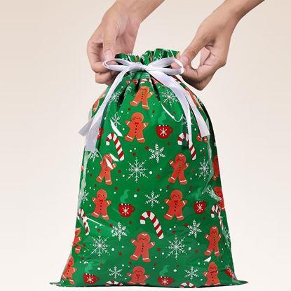 Obrázek Vánoční dárkový balicí sáček se šňůrkou - 42x29 cm
