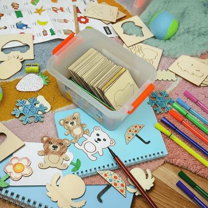 Obrázek z Dřevěná sada na obkreslování 100 ks