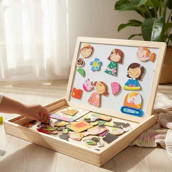 Obrázek z Dřevěná magnetická tabulka - postavičky 