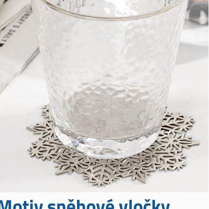 Obrázek z Podtácek sněhová vločka - stříbrná