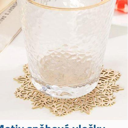 Obrázek z Podtácek sněhová vločka - zlatá