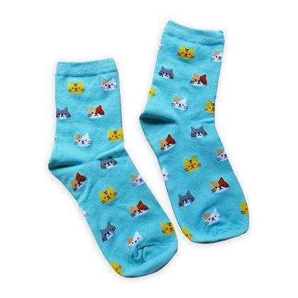 Obrázek z Ponožky s kočičkami - modré