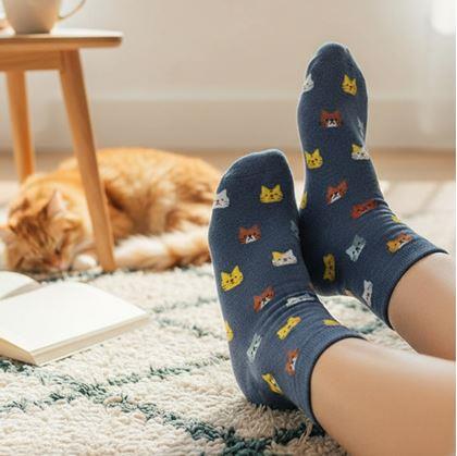 Obrázek z Ponožky s kočičkami - šedé