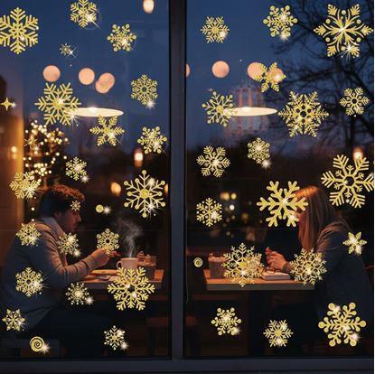 Obrázek Nálepky na okno - sněhové vločky 52 ks