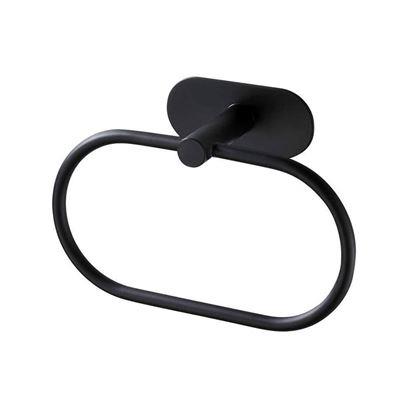 Obrázek z Nalepovací držák na ručníky kruh - černý