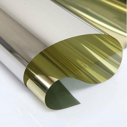 Obrázek z Zrcadlová fólie na okna 200 cm - zlatá