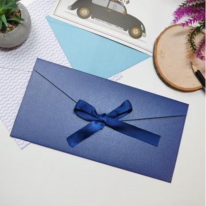 Obrázek z Dárková obálka se stuhou - modrá