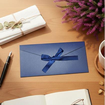 Obrázek z Dárková obálka se stuhou - modrá
