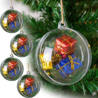 Obrázek Čiré vánoční ozdoby 5 ks - plnitelné