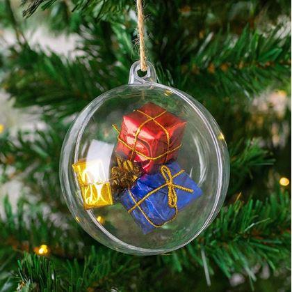 Obrázek z Čiré vánoční ozdoby 5 ks - plnitelné