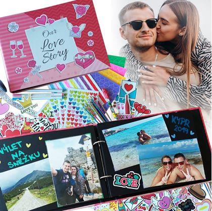 Obrázek z Zážitkový deník/fotoalbum pro páry + kreativní sada samolepek