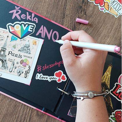 Obrázek z Zážitkový deník/fotoalbum pro páry + kreativní sada samolepek