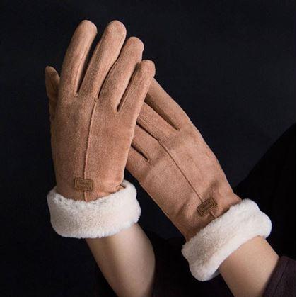 Obrázek z Rukavice s kožíškem - hnědé