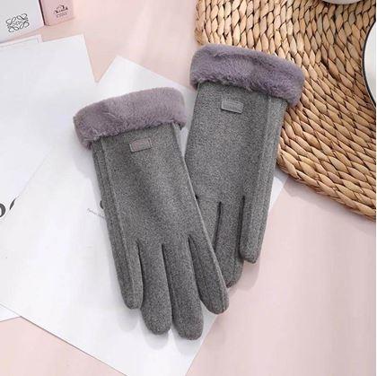 Obrázek z Rukavice s kožíškem - šedé