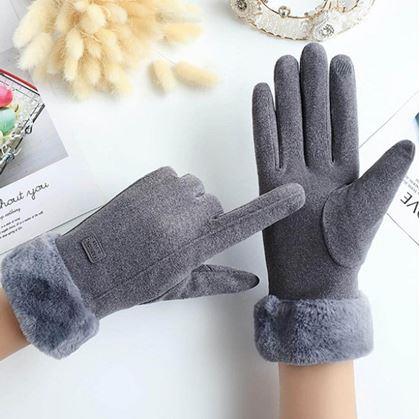 Obrázek z Rukavice s kožíškem - šedé