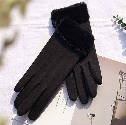 Obrázek z Rukavice s kožíškem - černé
