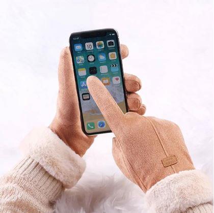 Obrázek z Rukavice s kožíškem - hnědé