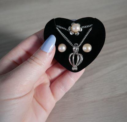 Obrázek Perla přání v perlorodce s náhrdelníkem, náušnicemi a prstýnkem