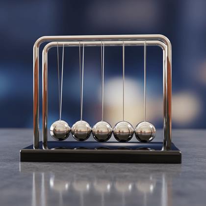 Obrázek z Newtonova houpačka