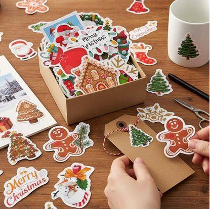 Obrázek Dekorativní vánoční samolepky 50 ks