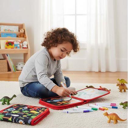 Obrázek z Dětská kreslící knížka s fixy - dinosauři