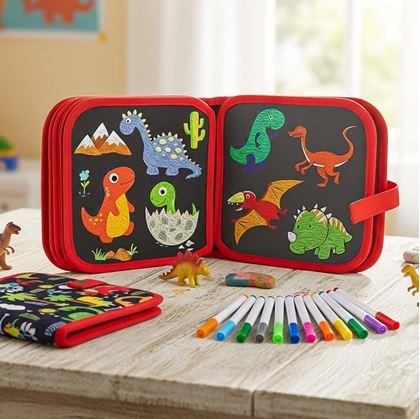 Obrázek z Dětská kreslící knížka s fixy - dinosauři