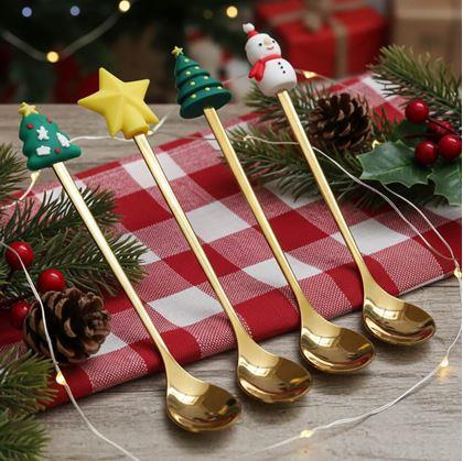 Obrázek z Sada vánočních lžiček v dárkové krabiččce 4 ks