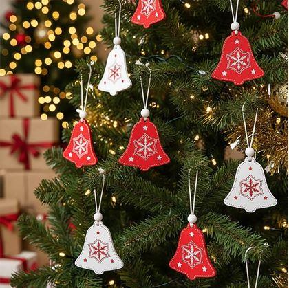 Obrázek z Sada dřevěných ozdob 12 ks - zvonečky