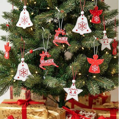 Obrázek Sada dřevěných ozdob 12 ks