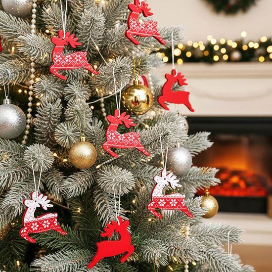 Obrázek z Sada dřevěných ozdob 12 ks - sobíci