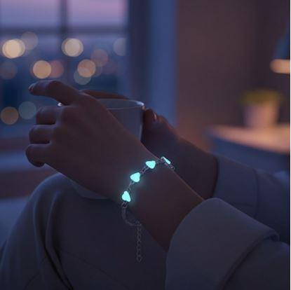 Obrázek Svítící náramek - srdíčka