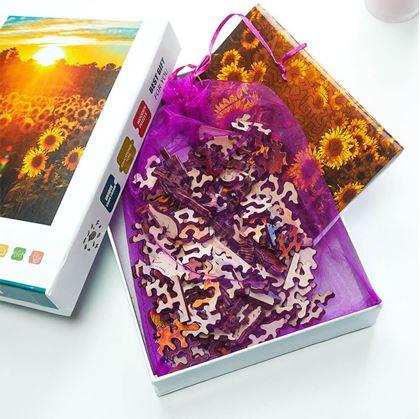 Obrázek z Dřevěné puzzle s nepravidelnými tvary - polární záře