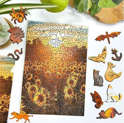 Obrázek z Dřevěné puzzle s nepravidelnými tvary - polární záře