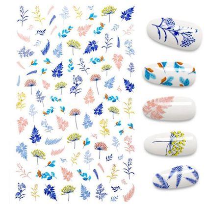 Obrázek z Sada samolepek na nehty - 104 ks lístky
