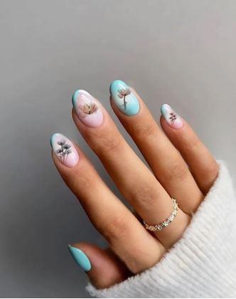 Obrázek z Sada samolepek na nehty - 79 ks luční kvítí