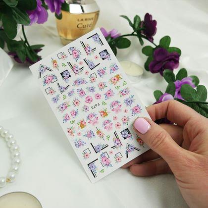 Obrázek z Sada samolepek na nehty - 71 ks květy