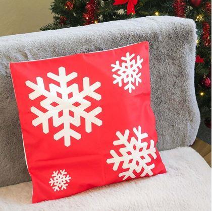 Obrázek z Vánoční potah na polštářek 40x40 cm - sněhové vločky